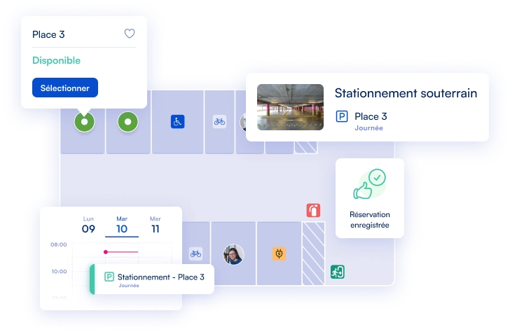 Carte interactive d’un stationnement avec une solution numérique