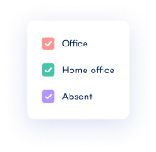 Filter office attendance, remote and absences