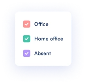 Filter office attendance, remote and absences