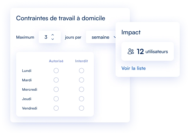 Configurer les règles de travail à distance